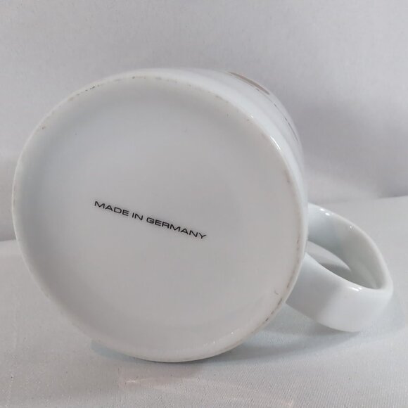 Porsche Germany Mug Monogram Logo White Gold Coffee Ceramic Luxury Car Trim - Picture 4 of 14